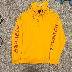 Forever 21 men yellow graphic hoodie